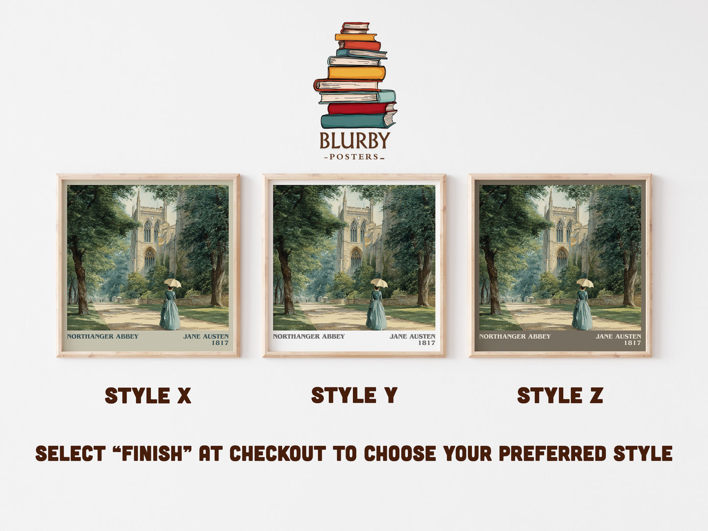 Northanger Abbey literary print in frame leaning in hallway – sci fi wall art