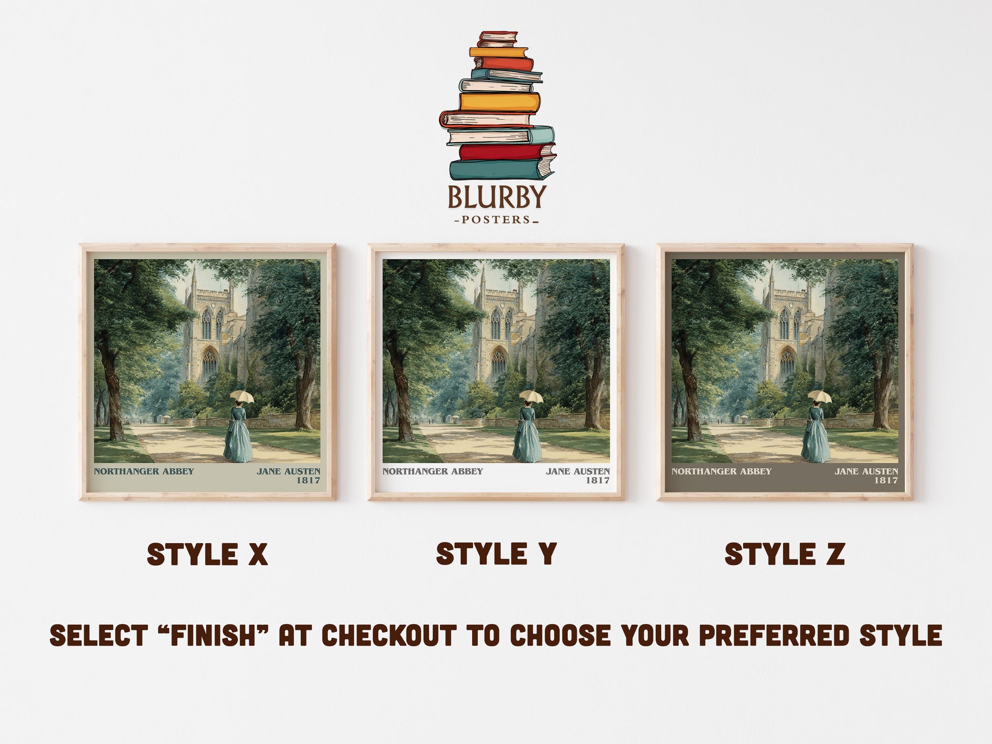 Northanger Abbey literary print in frame leaning in hallway – sci fi wall art