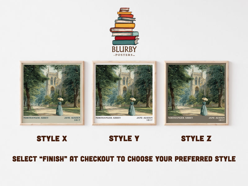 Northanger Abbey literary print in frame leaning in hallway – sci fi wall art