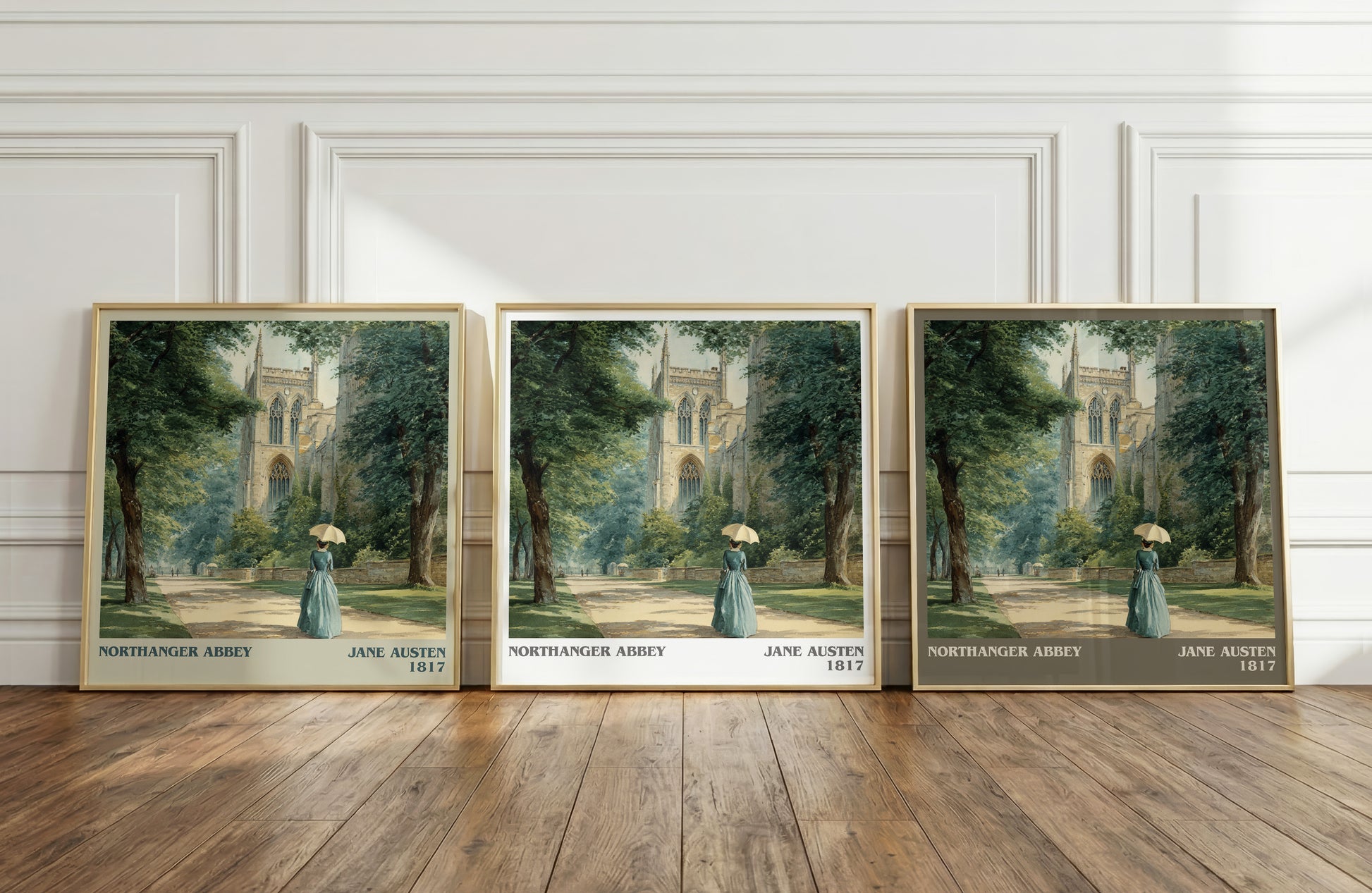 Northanger Abbey literary art print colour and style options – Jane Austen book art