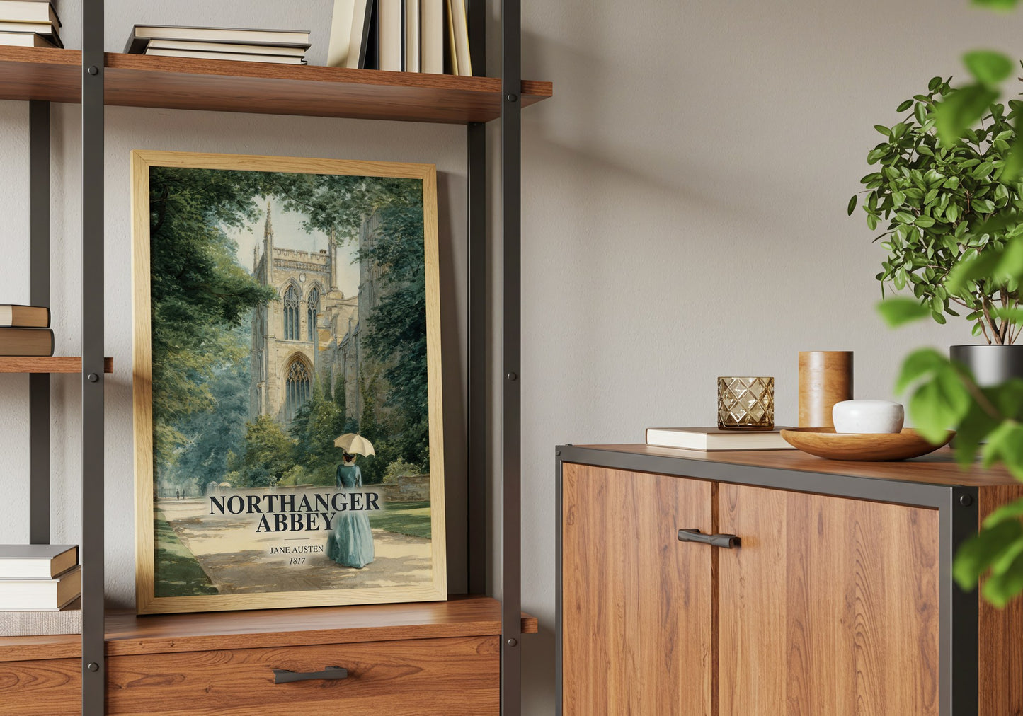 Northanger Abbey book watercolour illustration paper finish options – matte satin gloss