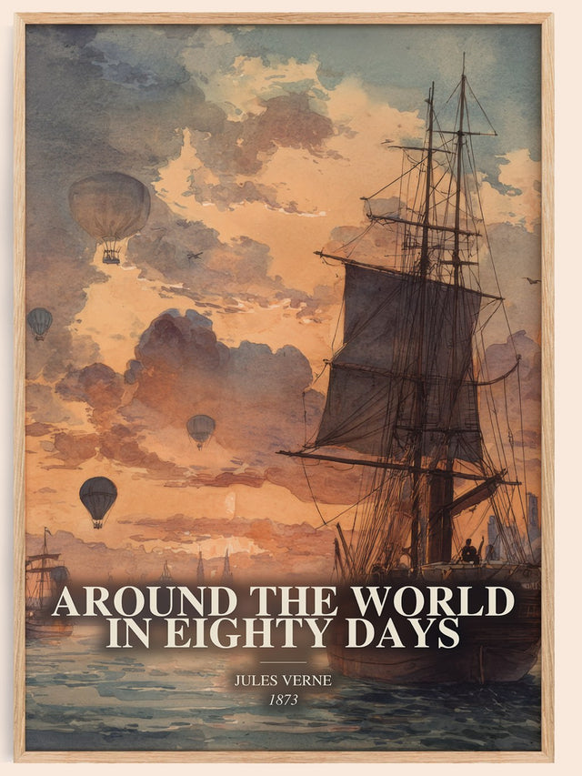 Around The World In Eighty Days Book Watercolour Illustration – J.