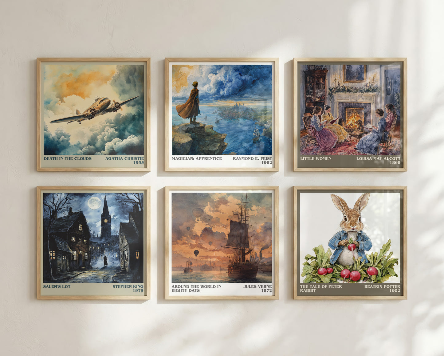 Around the World in Eighty Days literary book poster framed on wall – classic literature wall art