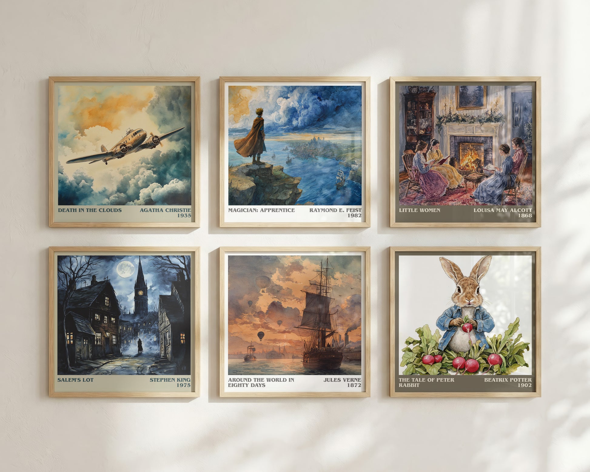 Around the World in Eighty Days literary book poster framed on wall – classic literature wall art