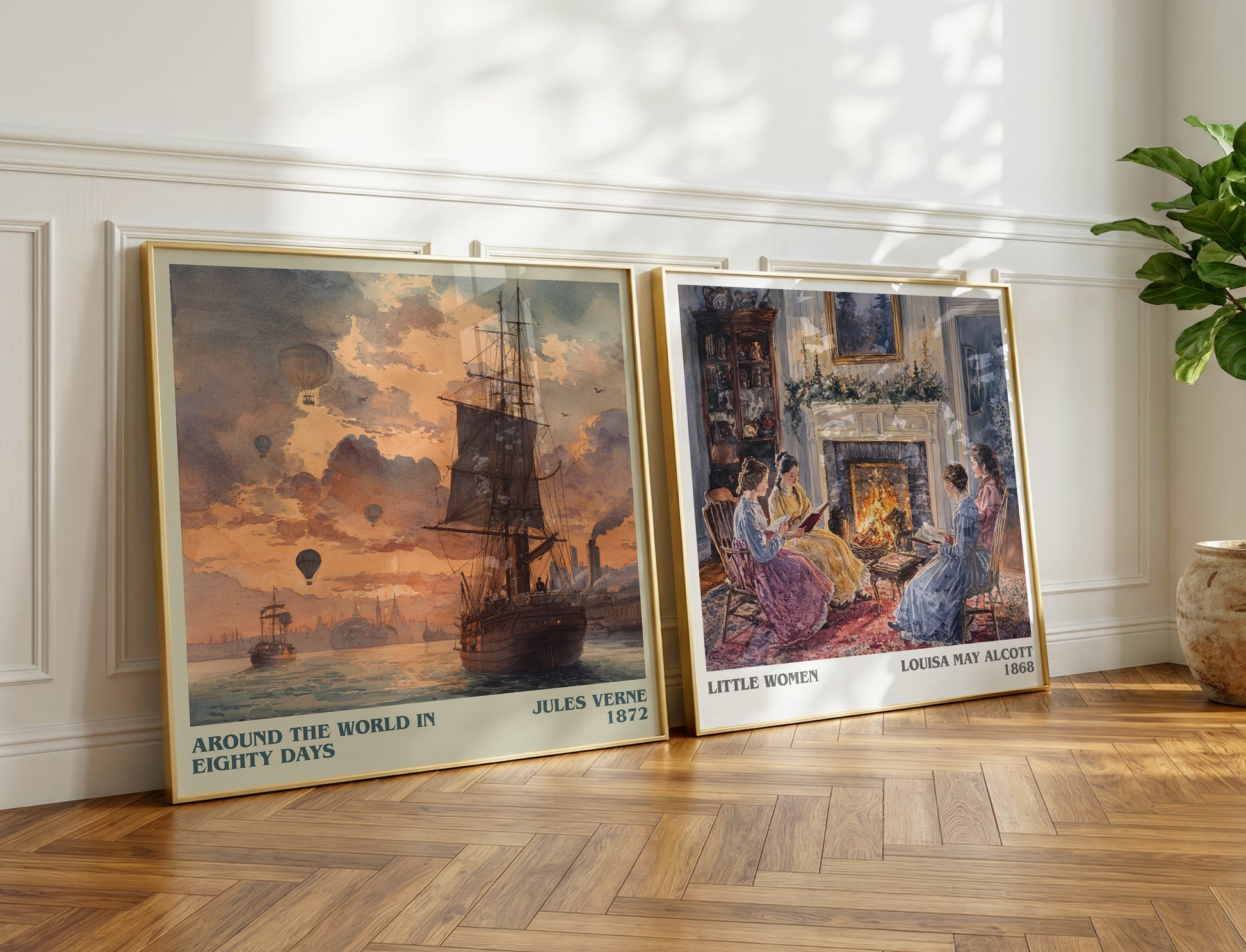 Around the World in Eighty Days book poster packaging – museum-quality print rolled in protective tube