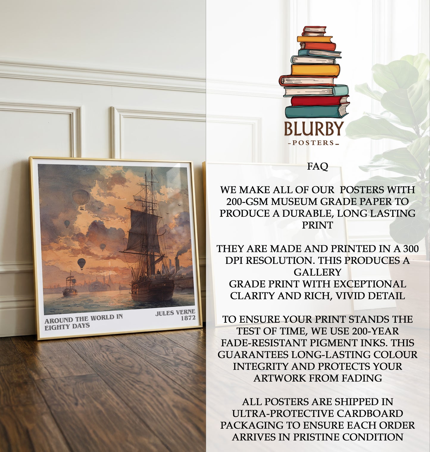 Around the World in Eighty Days Literary Art Print by Jules Verne