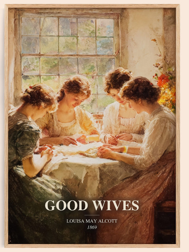 Good Wives Book Watercolour Illustration by Louisa May Alcott