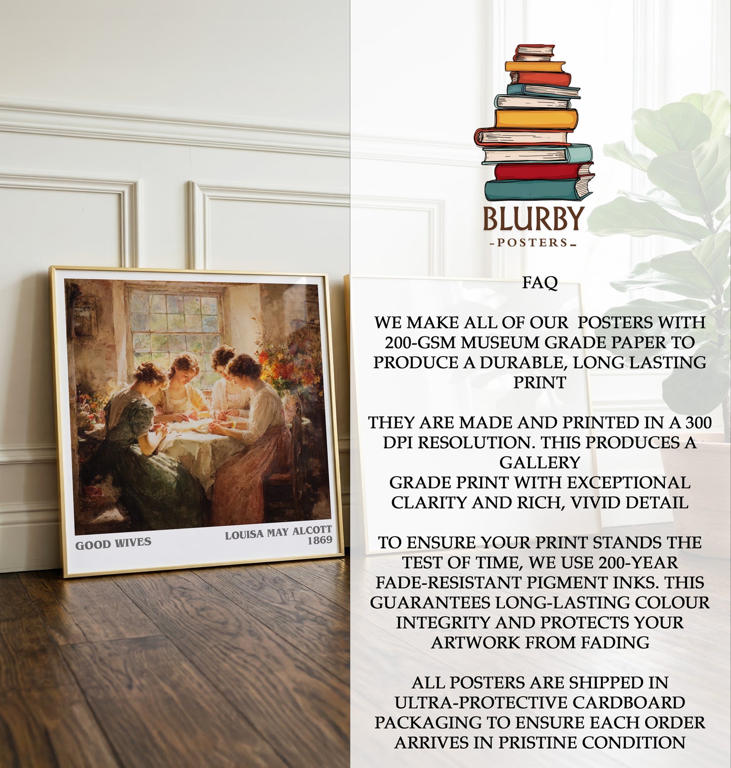 Good Wives book poster packaging – museum-quality print rolled in protective tube