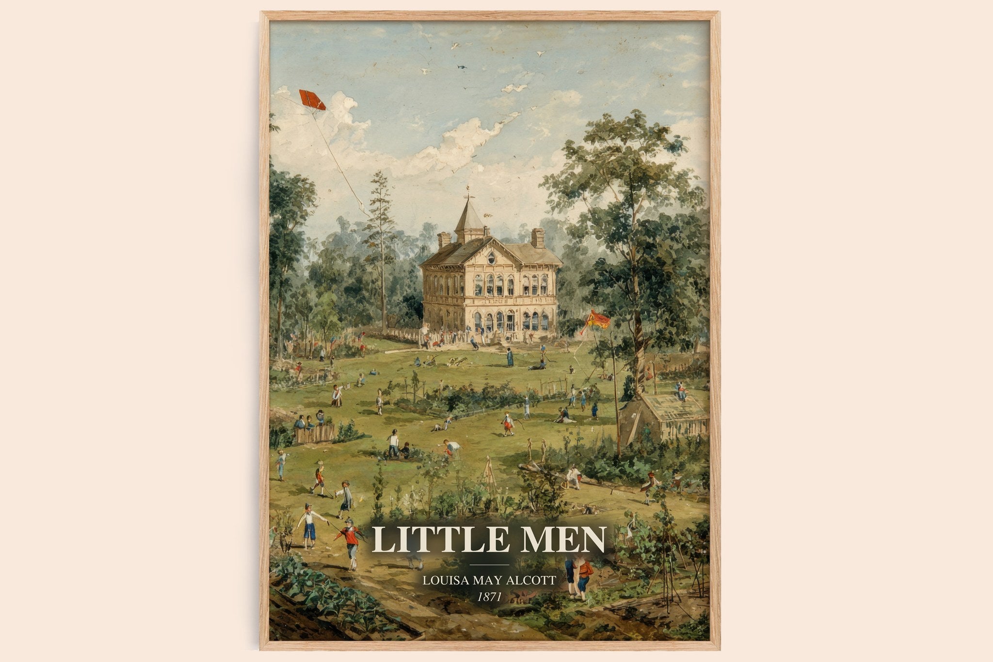 Little Men Book Watercolour Illustration by Louisa May Alcott
