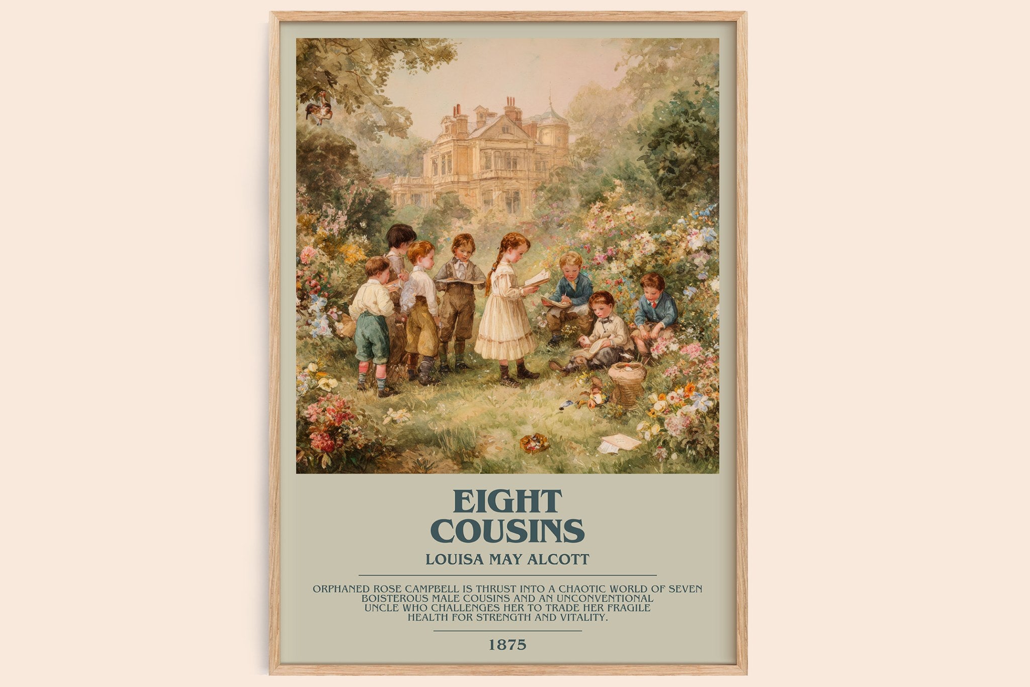 Eight Cousins Bookish Wall Art by Louisa May Alcott