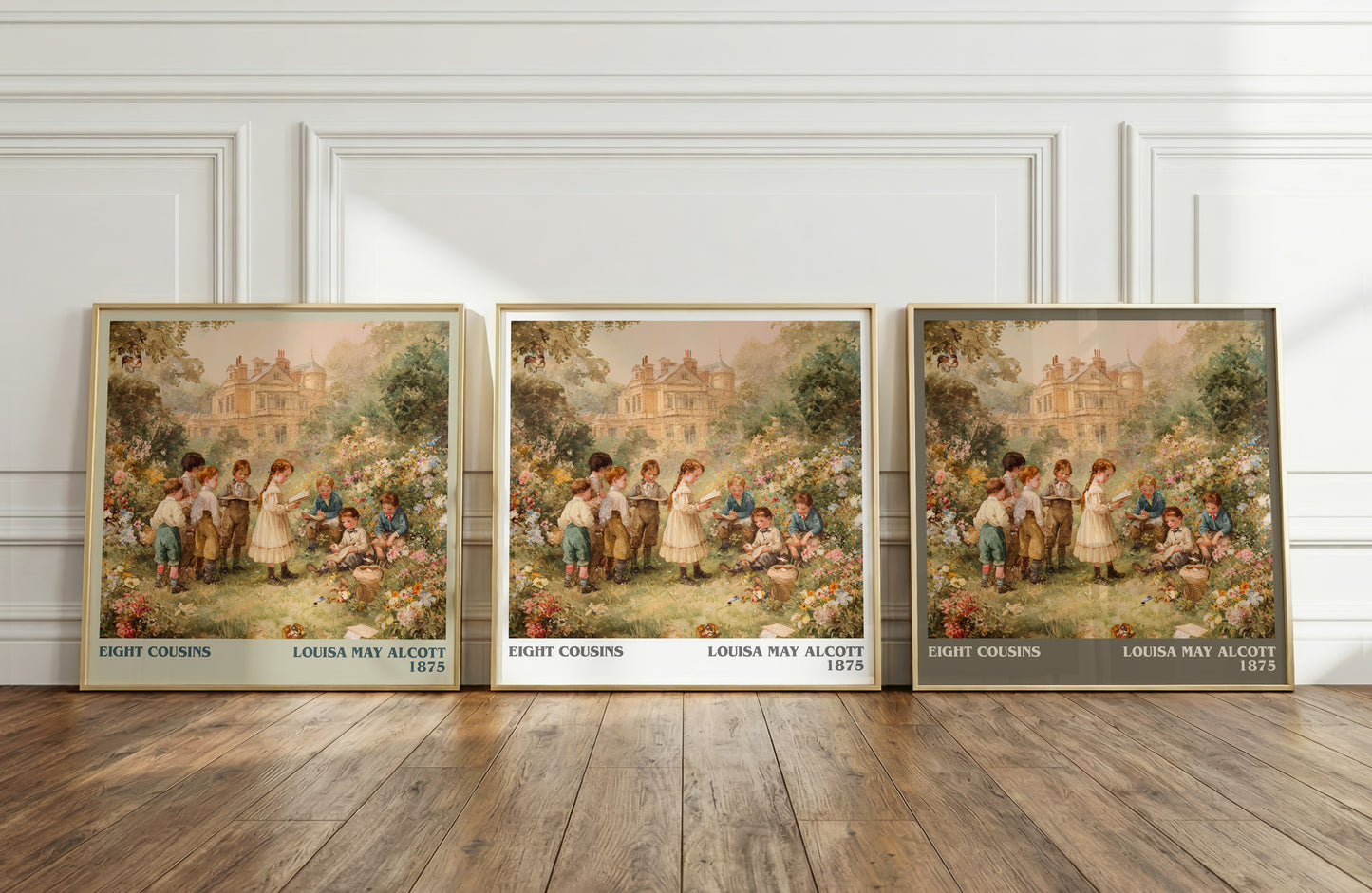 Eight Cousins literary art print colour and style options – Louisa May Alcott book art