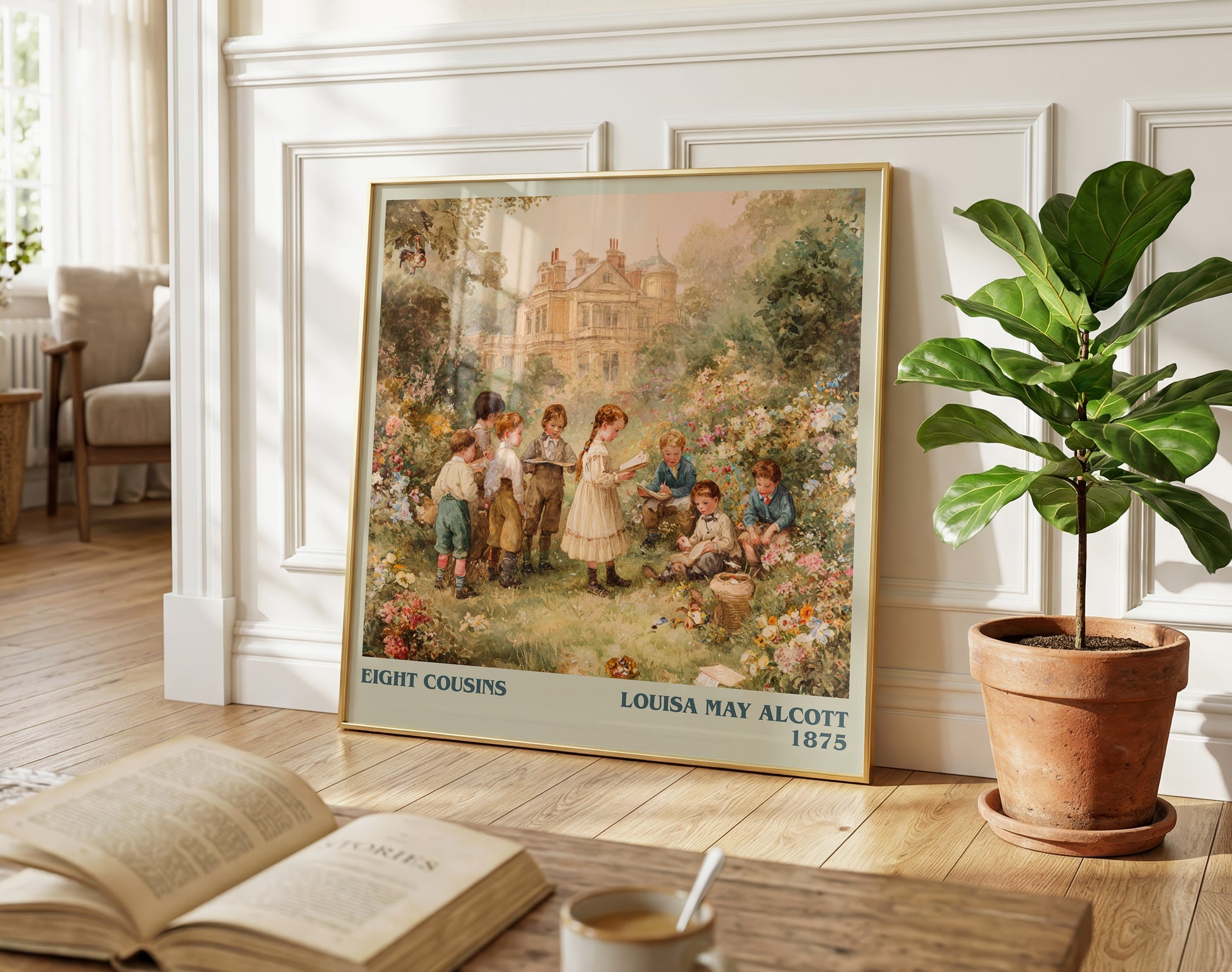 Eight Cousins literary poster paired in gallery wall – literary art prints