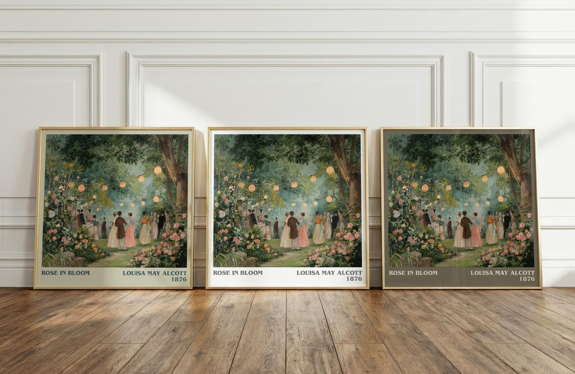 Rose In Bloom literary print framed by window – literary home decor