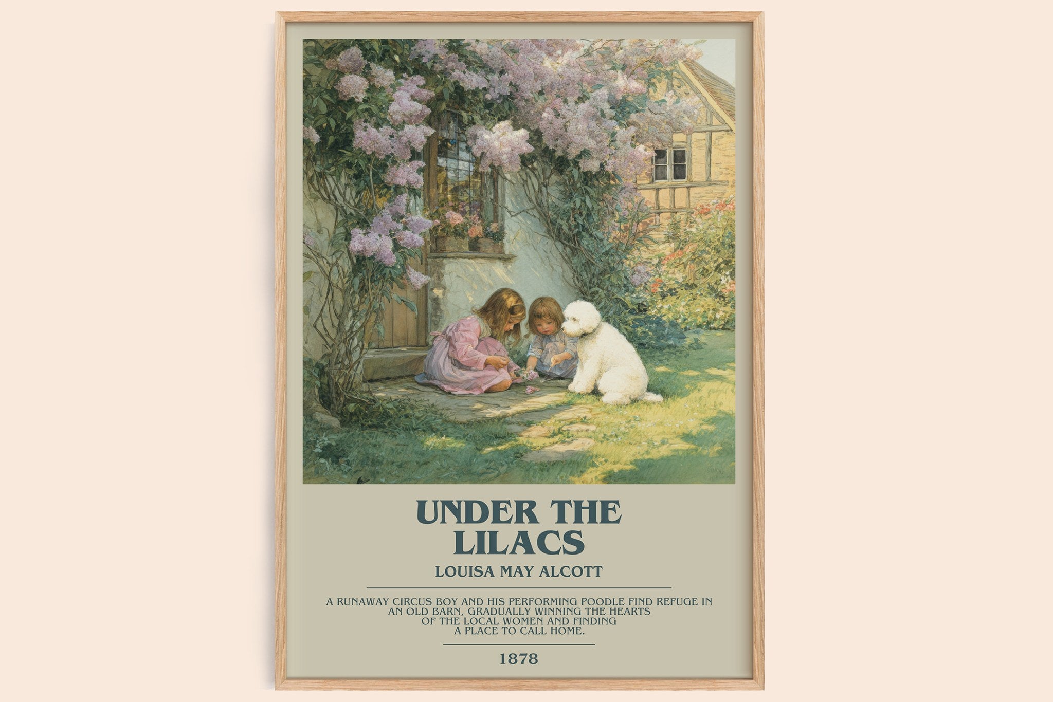 Under the Lilacs Bookish Wall Art by Louisa May Alcott