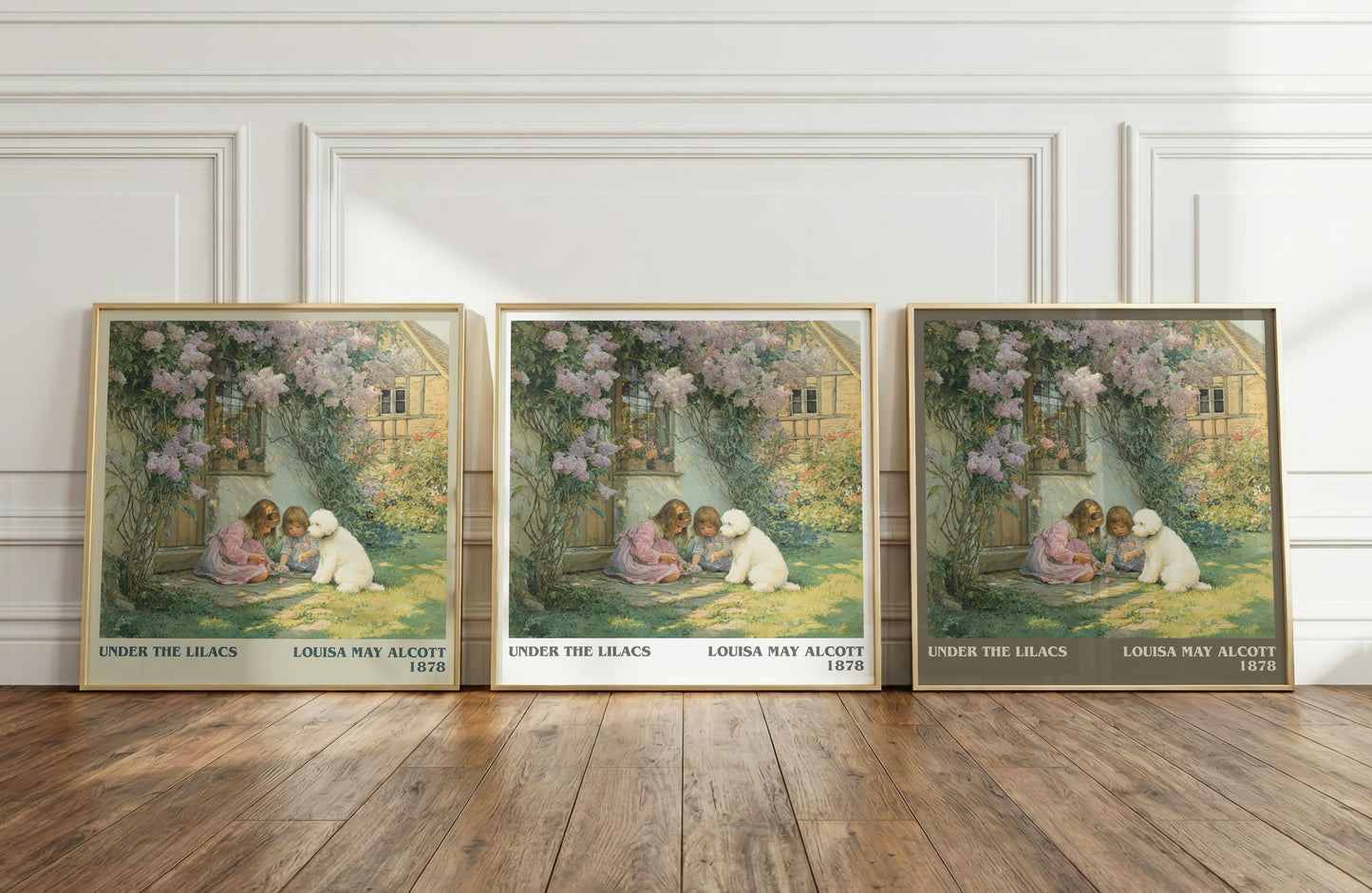 Under the Lilacs literary print framed by window – literary home decor
