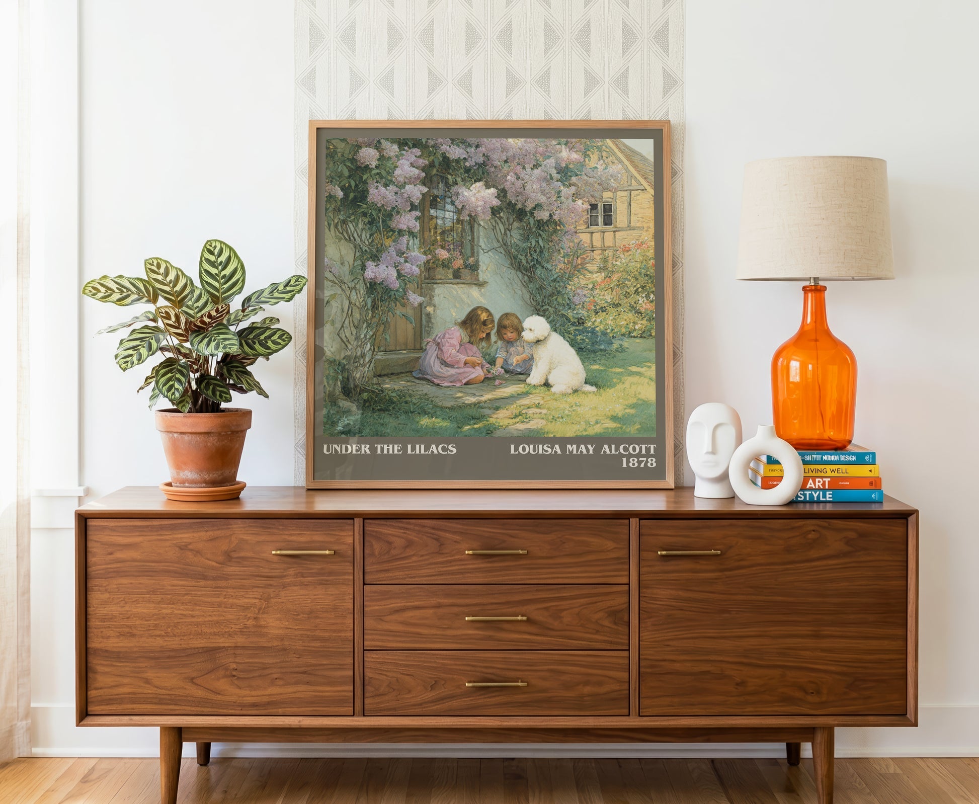 Under the Lilacs literary literary print detail – Louisa May Alcott book art