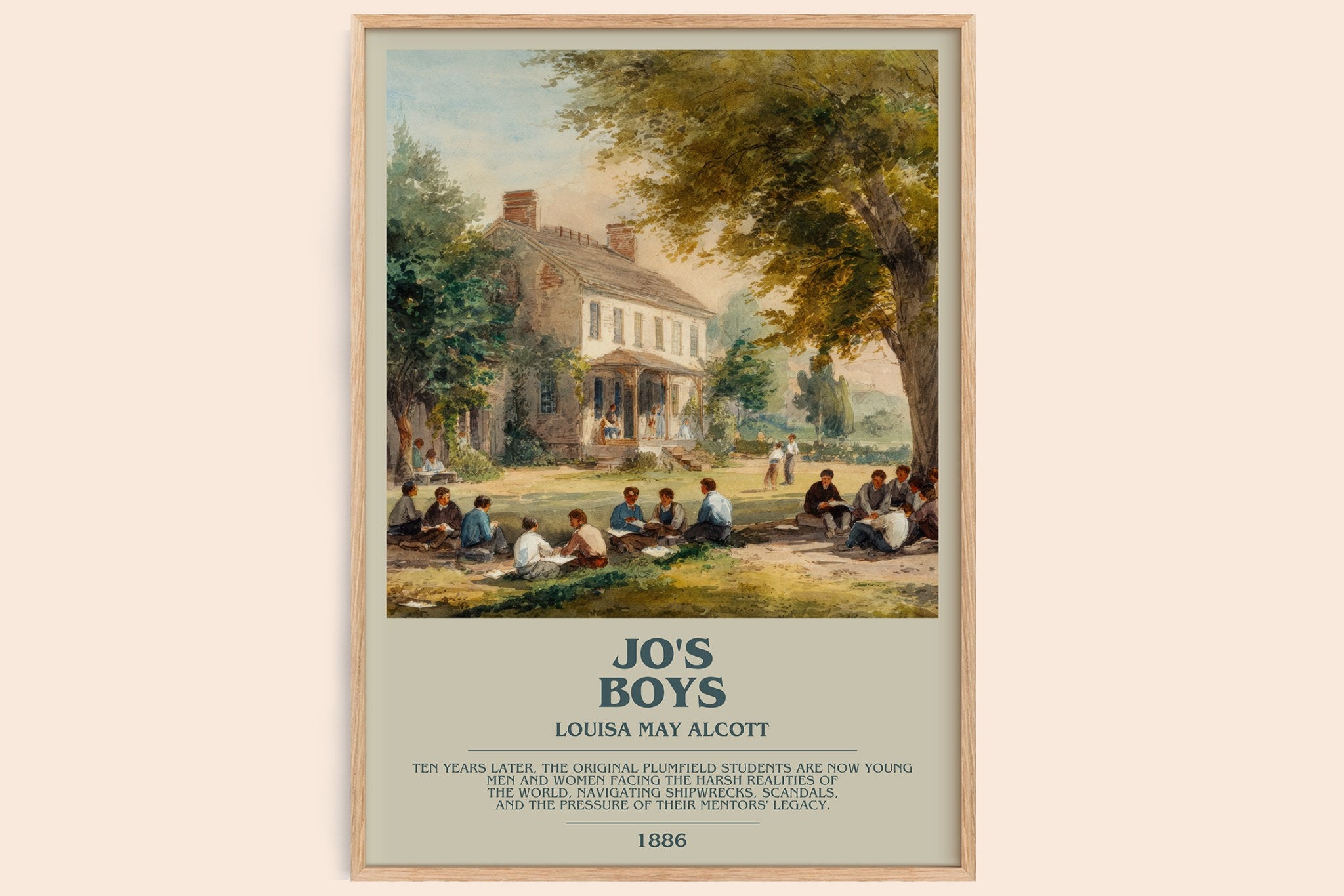 Jo's Boys Bookish Wall Art by Louisa May Alcott
