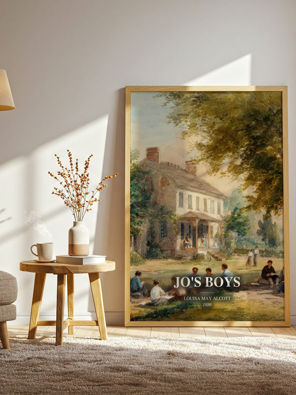 Jo'S Boys watercolour print in frame leaning in hallway – childrens wall art