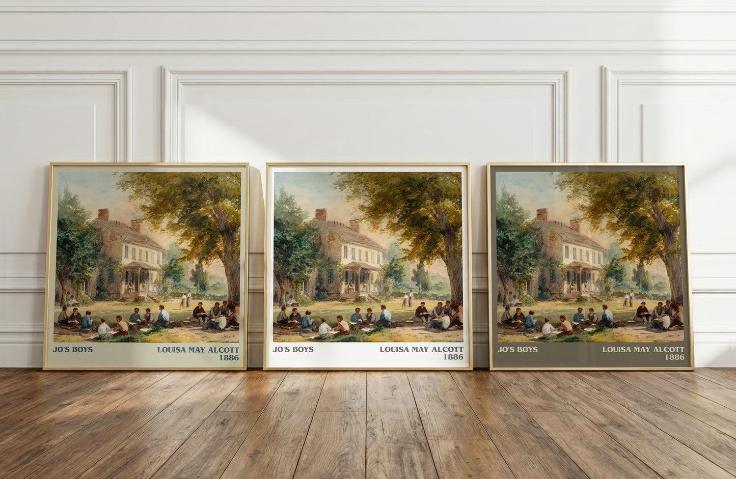 Jo's Boys literary art print colour and style options – Louisa May Alcott book art