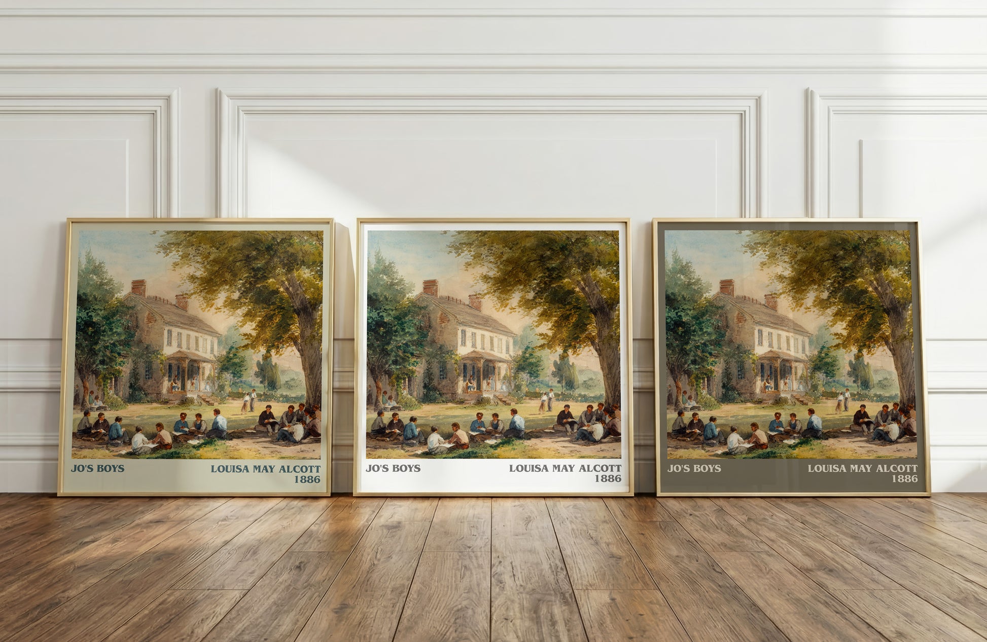Jo's Boys literary art print colour and style options – Louisa May Alcott book art