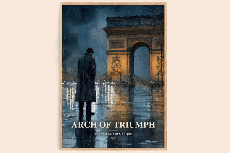Arch Of Triumph watercolour book poster by Erich Maria Remarque – framed literary art print