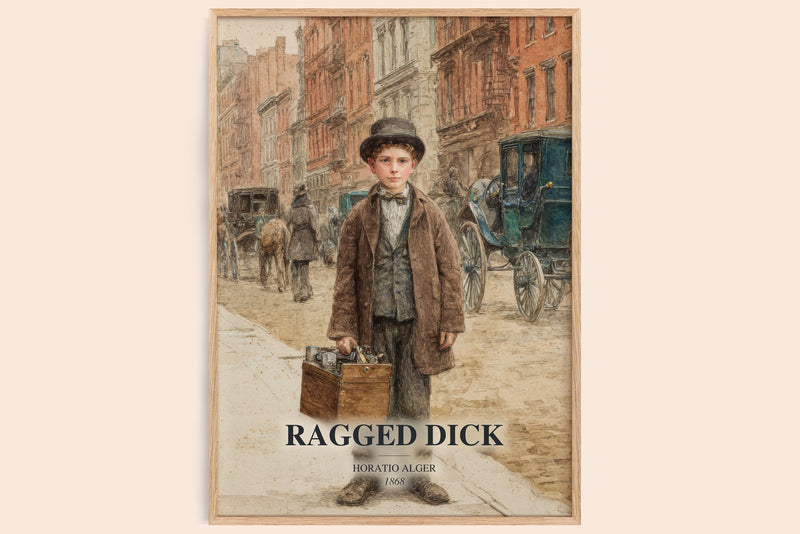 Ragged Dick Book Watercolour Illustration by Horatio Alger (Edge style)
