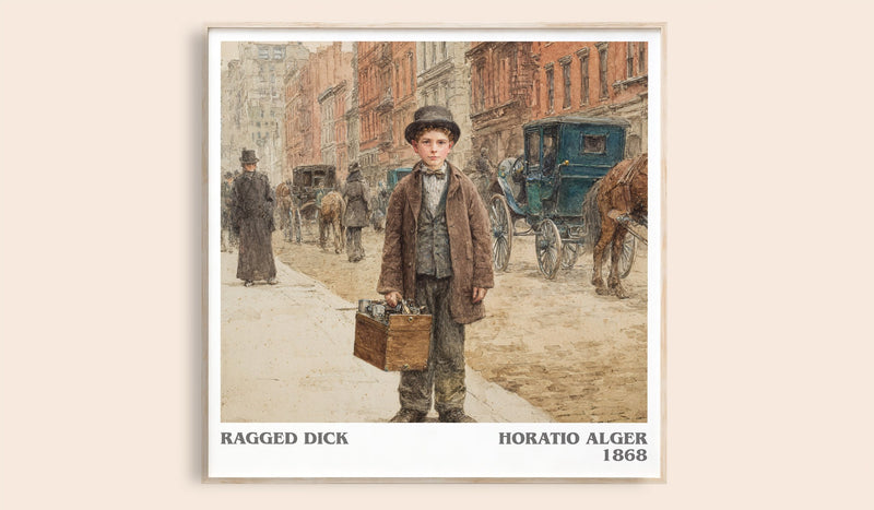 Ragged Dick Literary Art Print by Horatio Alger (Square style)
