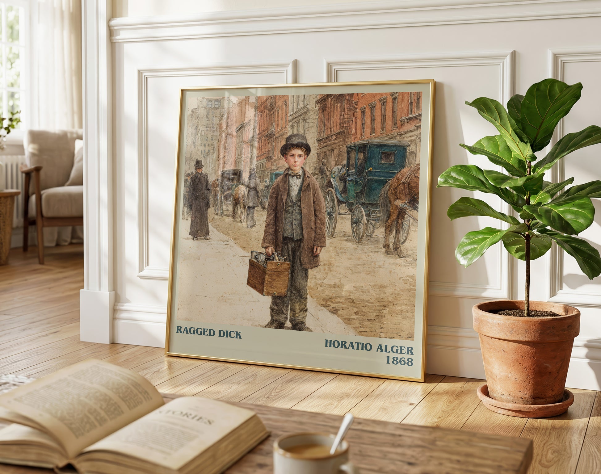 Ragged Dick literary poster paired in gallery wall – literary art prints