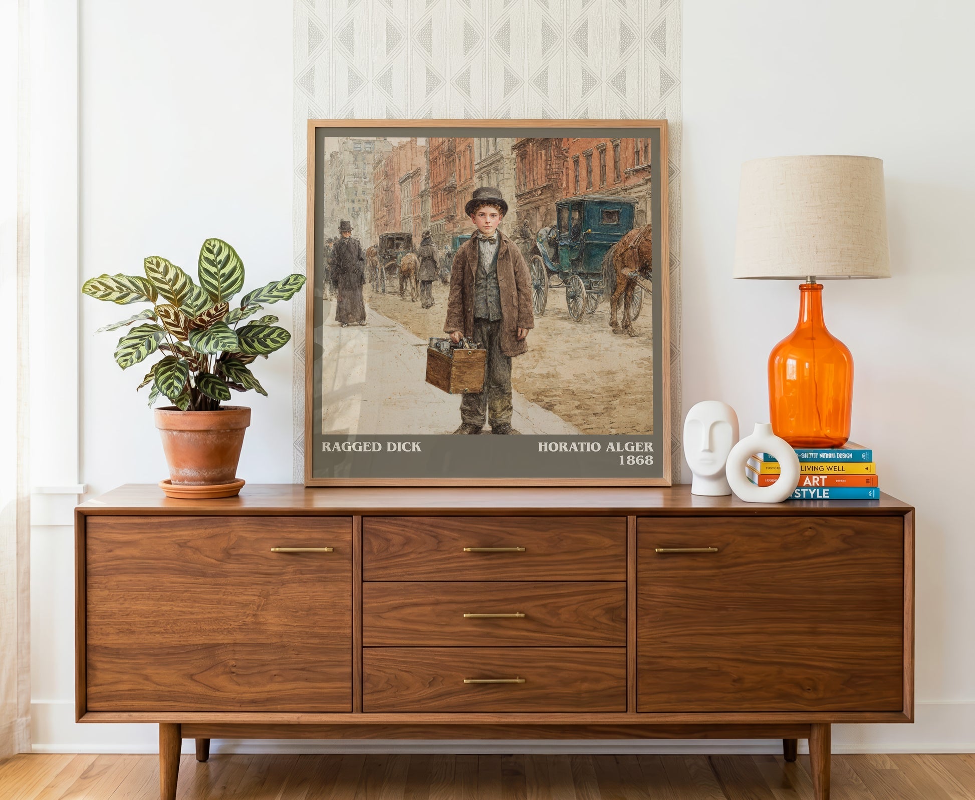 Ragged Dick literary literary print detail – Horatio Alger book art
