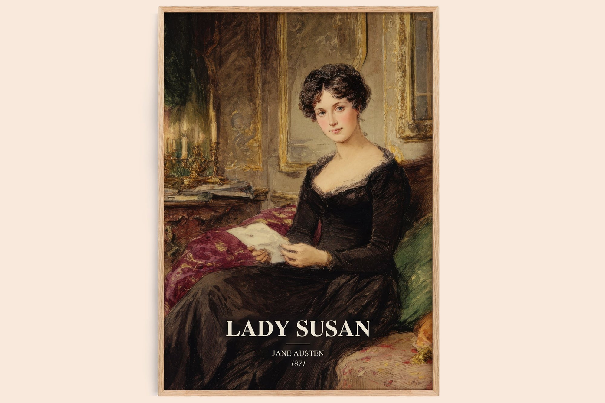Lady Susan watercolour book poster by Jane Austen – framed literary art print