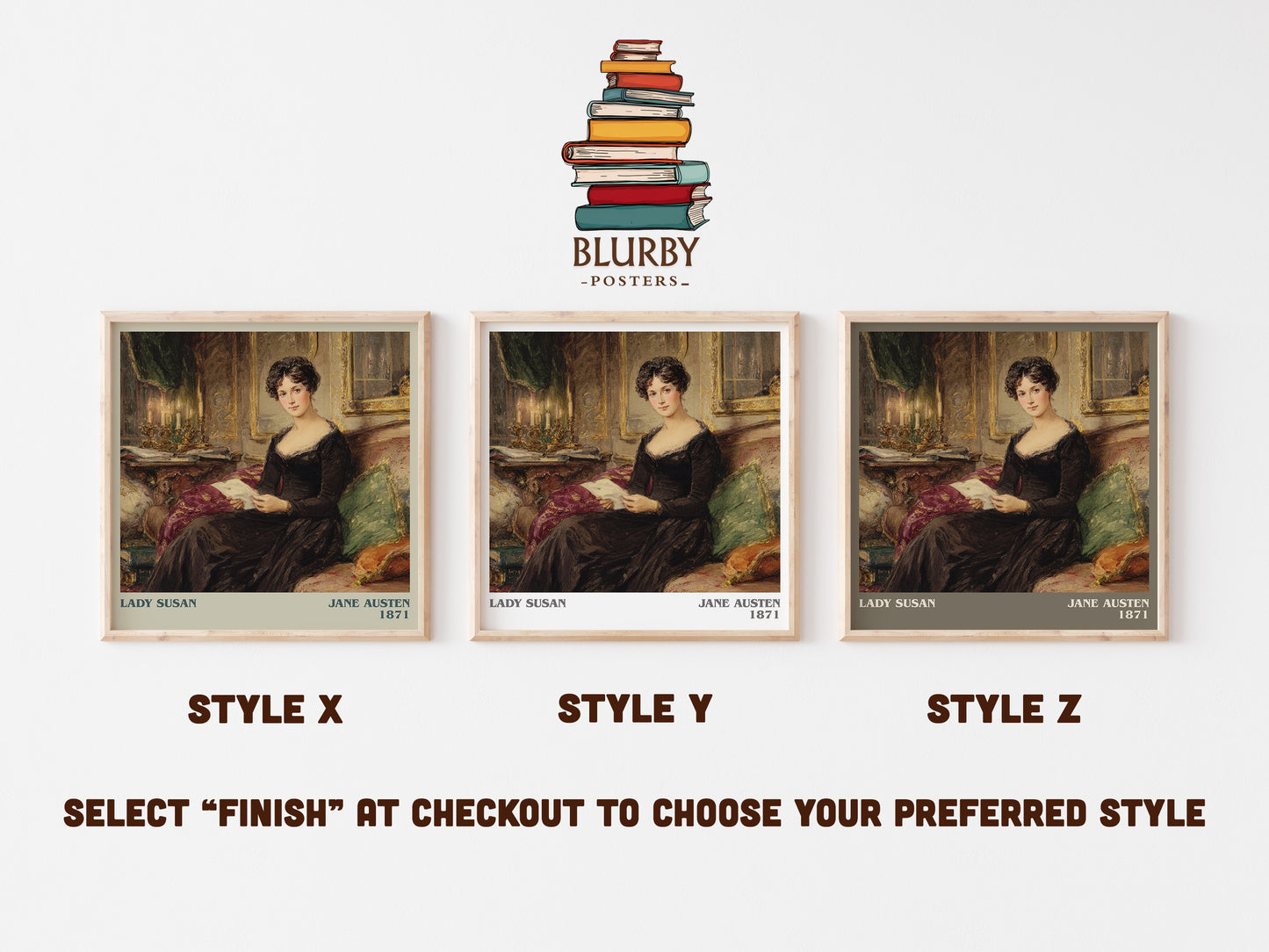 Lady Susan literary art print colour and style options – Jane Austen book art