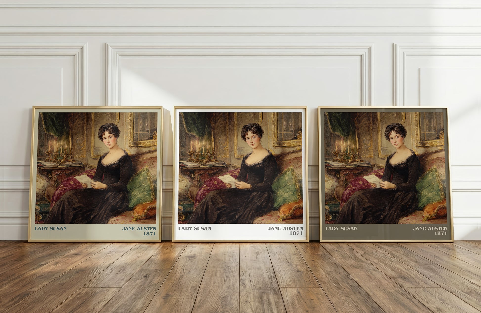 Lady Susan literary print framed by window – literary home decor