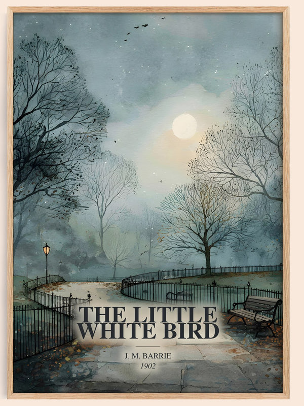 The Little White Bird watercolour book poster by J. M. Barrie – framed literary art print