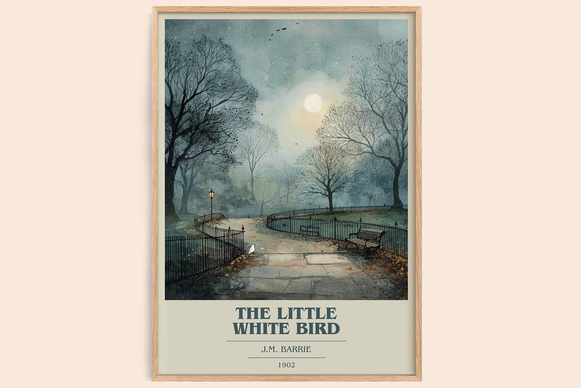 The Little White Bird book cover book poster by J. M. Barrie – framed literary art print