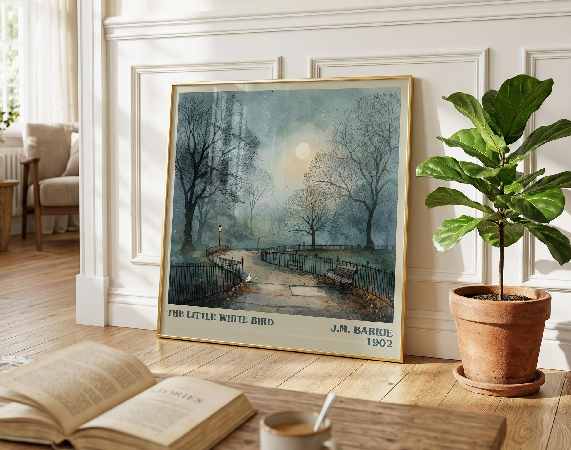 The Little White Bird literary poster paired in gallery wall – literary art prints