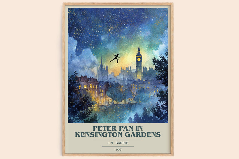 Peter Pan in Kensington Gardens Book Cover Poster by J. M. Barrie (Modern Minimalist style)
