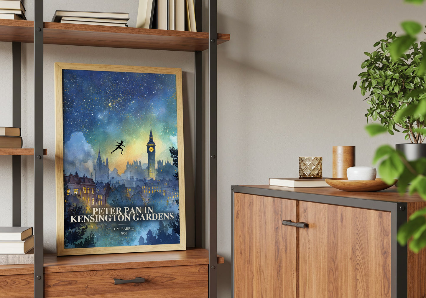 Peter Pan In Kensington Gardens book watercolour illustration paper finish options – matte satin gloss