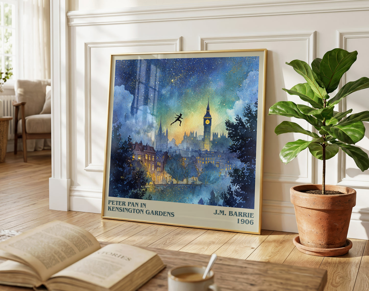 Peter Pan in Kensington Gardens literary poster paired in gallery wall – literary art prints