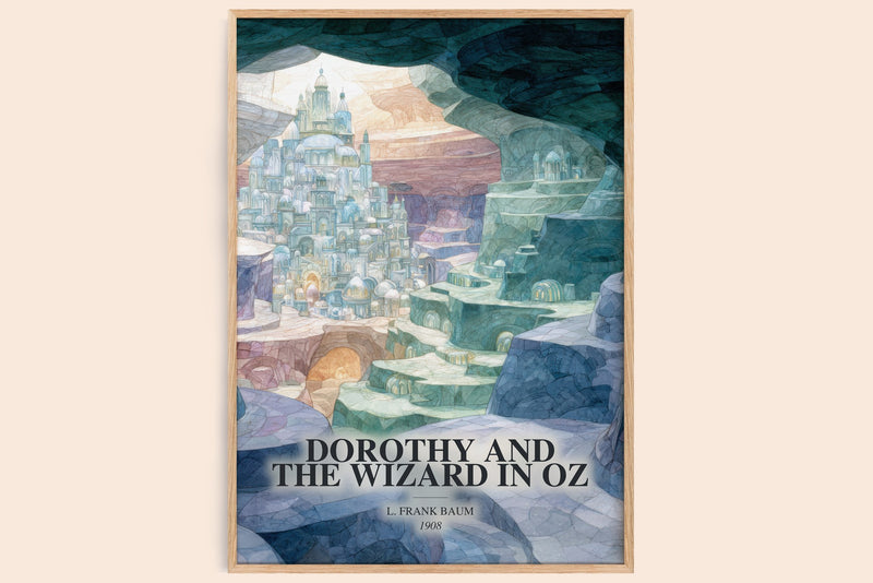 Dorothy And The Wizard In Oz watercolour book poster by L. Frank Baum – framed literary art print