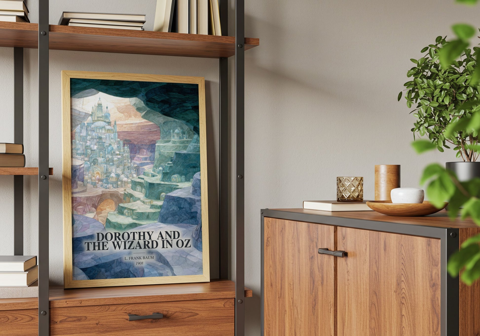 Dorothy And The Wizard In Oz book watercolour illustration paper finish options – matte satin gloss