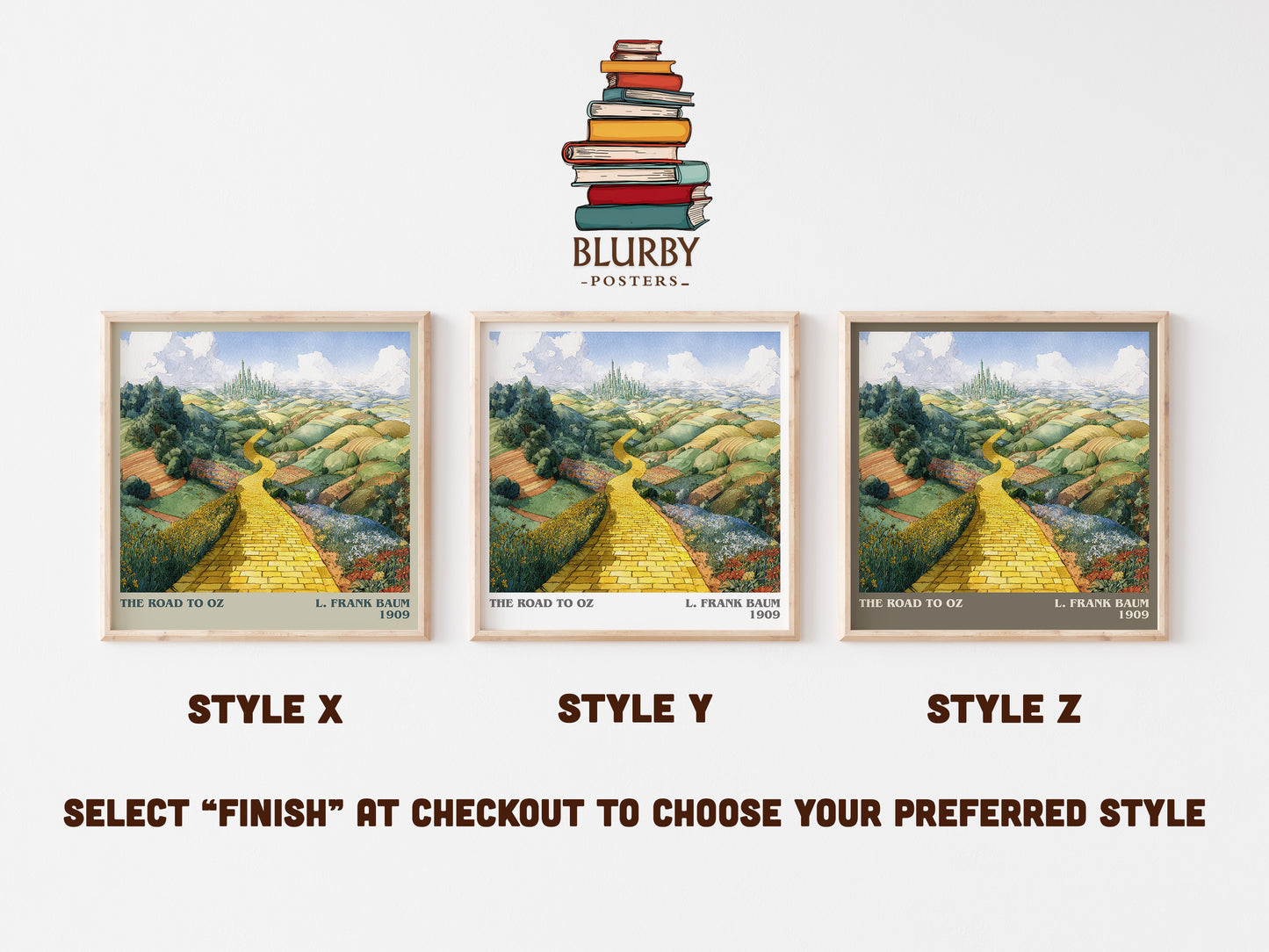 The Road to Oz literary art print colour and style options – L Frank Baum book art
