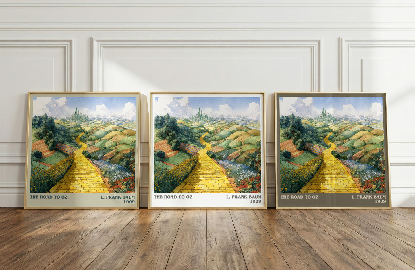The Road to Oz literary print framed by window – literary home decor