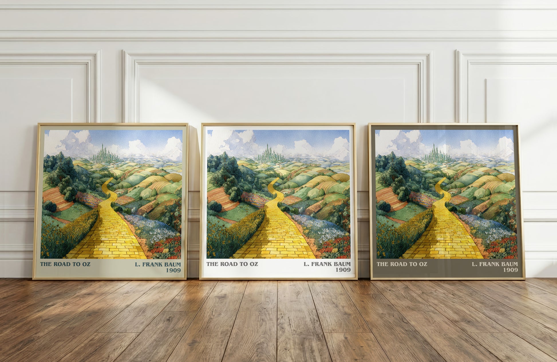 The Road to Oz literary print framed by window – literary home decor