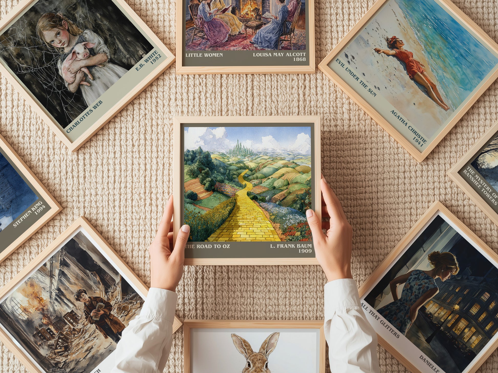 The Road to Oz literary print on bookshelf – L Frank Baum fan gift