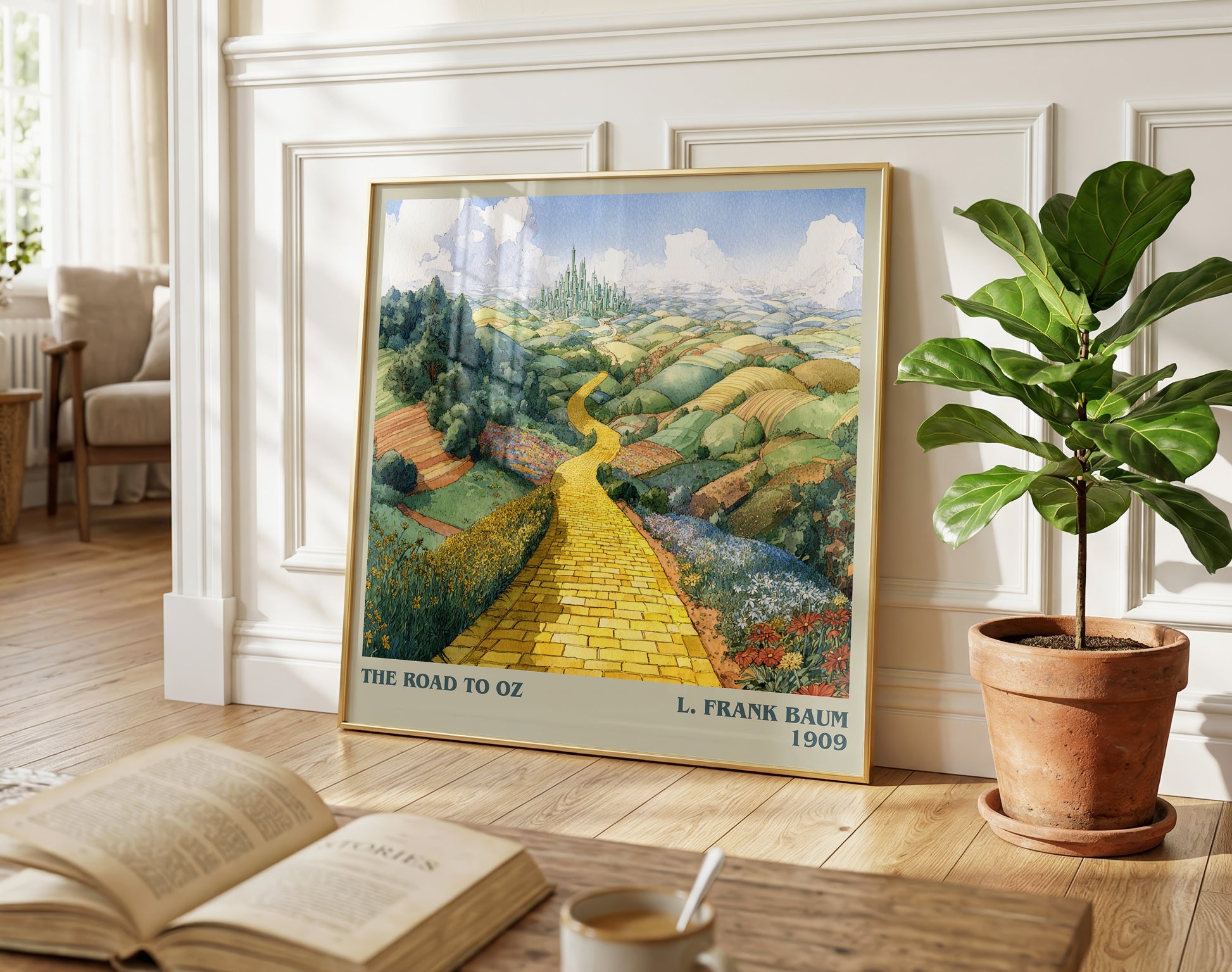 The Road to Oz literary poster paired in gallery wall – literary art prints