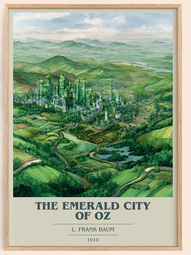 The Emerald City of Oz Book Cover Poster by L. Frank Baum