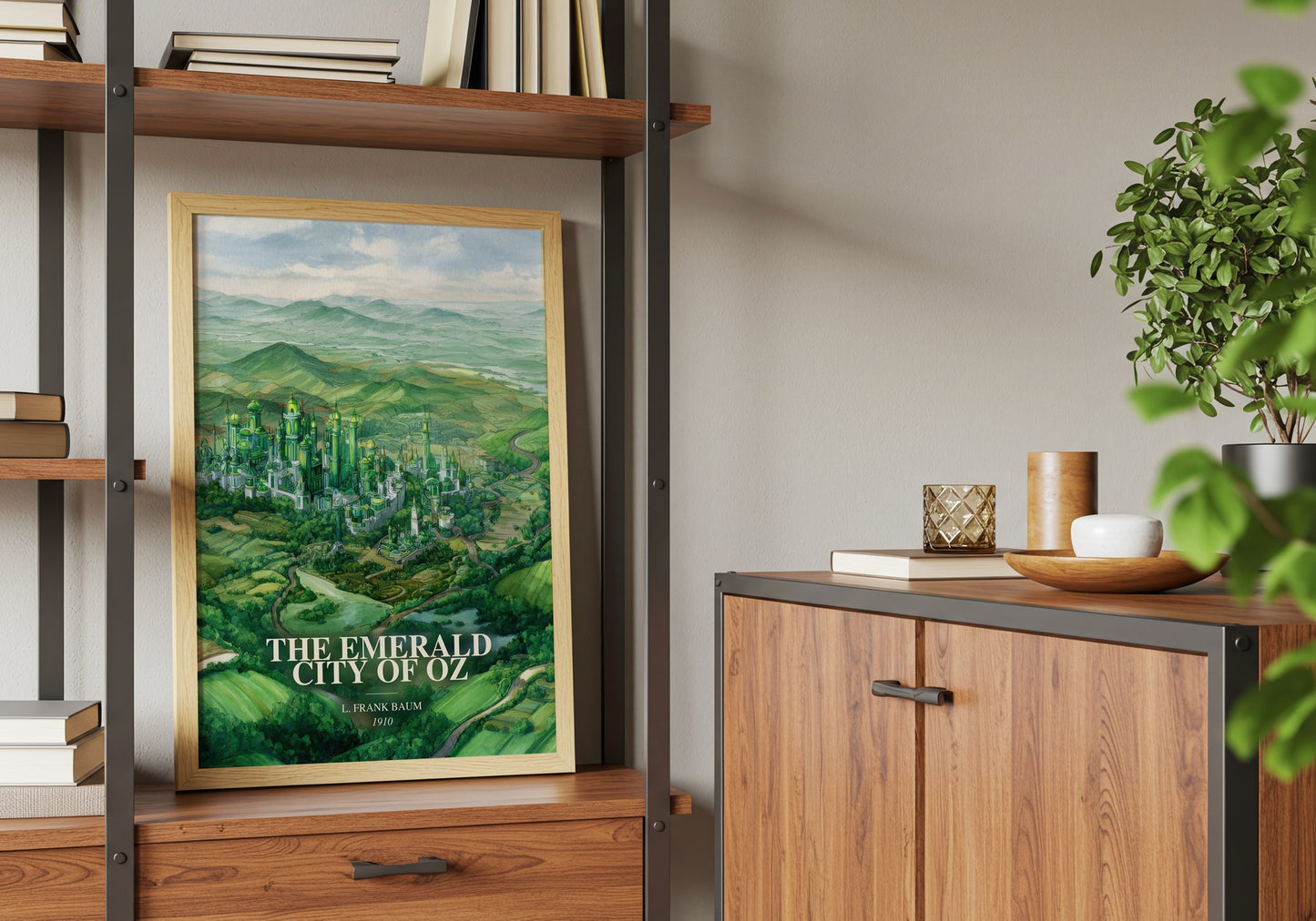The Emerald City Of Oz book watercolour illustration paper finish options – matte satin gloss