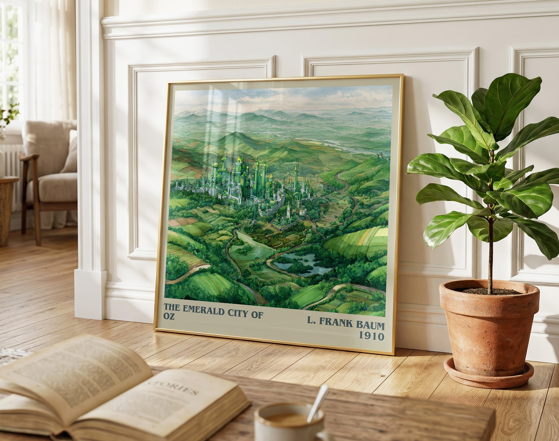 The Emerald City of Oz literary poster paired in gallery wall – literary art prints