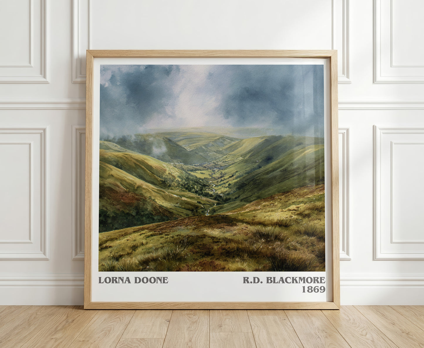Lorna Doone literary print in frame leaning in hallway – childrens wall art