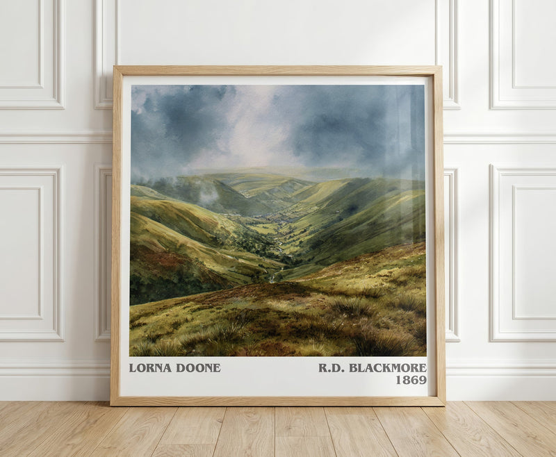 Lorna Doone literary print in frame leaning in hallway – childrens wall art